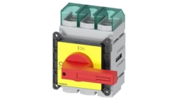 Rozłącznik główny/awaryjny 3P 250A 132kW AC23A 400V montaż tablicowy pokrętło żółto-czerwone piórkowe 4 otwory 3LD2405-0TK13