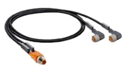 Kabel konfekcjonwany-rozdzielacz obustronny M12 Duo złącze męskie dwa M12 żeńskie złącze kątowe ASB 2-RKWT 4-3-224/50 M