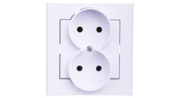 SONATA Gniazdo podwójne kompletne z ramką biały mat GP-2R/75