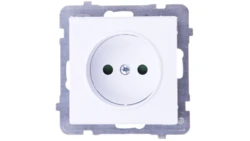 SONATA Gniazdo pojedyncze z przesłonami torów prądowych biały mat GP-1RP/m/75