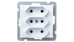 SONATA Gniazdo potrójne EURO biały mat GP-3R/m/75