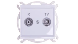 SONATA Gniazdo RTV przelotowe 16-dB biały mat GPA-16RP/m/75