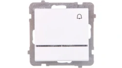 SONATA Łącznik zwierny dzwonek z podświetleniem niebieskim biały mat ŁP-6RS/m/75