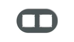 MINI Ramka uniwersalna podwójna okrągła z tworzywa grafitowy mat 28MRTO-2