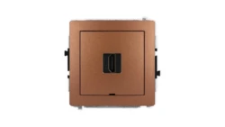 DECO Mechanizm gniazda pojedynczego HDMI 2.1, 8K, bez pola opisowego brązowy metalik 9DHDMIBO-5