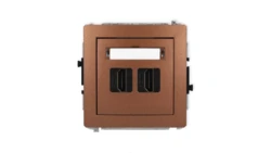 DECO Mechanizm gniazda podwójnego HDMI 2.1, 8K brązowy metalik 9DHDMI-6