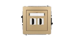 DECO Mechanizm gniazda podwójnego HDMI 2.1, 8K złoty metalik 8DHDMI-6