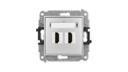 ICON Mechanizm gniazda podwójnego HDMI 2.1, 8K srebrny metalik 7IHDMI-6