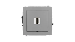 DECO Mechanizm gniazda pojedynczego HDMI 2.1, 8K, bez pola opisowego szary mat 27DHDMIBO-5