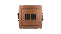 DECO Mechanizm gniazda podwójnego HDMI 2.1, 8K, bez pola opisowego brązowy metalik 9DHDMIBO-6