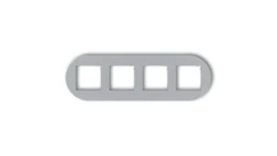 MINI Ramka uniwersalna poczwórna okrągła z tworzywa srebrny metalik 7MRTO-4