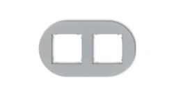 MINI Ramka uniwersalna podwójna okrągła z tworzywa srebrny metalik 7MRTO-2