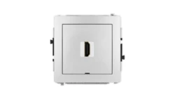 DECO Mechanizm gniazda pojedynczego HDMI 2.1, 8K, bez pola opisowego srebrny metalik 7DHDMIBO-5