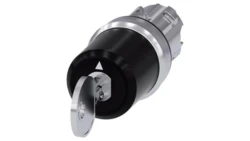 SIRIUS ACT PRZEŁĄCZNIK Z KLUCZEM CES 22MM OKRĄGŁY METAL BŁYSZCZĄCY NR ZAMKA SSG10 Z 2 KLUCZAMI 3 POZ. I-O-II 3SU1050-5BN010AA0