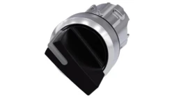 Wyłącznik silnikowy 22 mm, round, metal shiny, black, Selector switch short, 2 switch positions 3SU1052-2BC10-0AA0