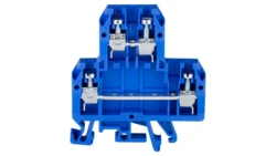 Złączka szynowa przelotowa 4-przewodowa 2-piętrowa 4mm2 niebieski ZUG-G/21 A00-0006