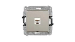 MINI Mechanizm gniazda komputerowego pojedynczego 1xRJ45, kat. 5e, 8-stykowy, bez pola opisowego taupe 60MGKBO-1