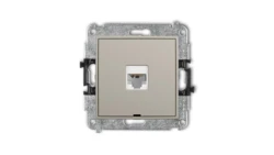 MINI Mechanizm gniazda komputerowego pojedynczego 1xRJ45, kat. 6, 8-stykowy, bez pola opisowego taupe 60MGKBO-3