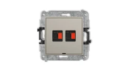 MINI Mechanizm gniazda głośnikowego podwójnego, bez pola opisowego taupe 60MGGBO-2