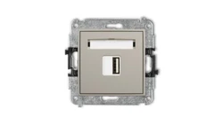 MINI Mechanizm ładowarki USB pojedynczej USB A, 10W max., 5V, 2A taupe 60MCUSB-3