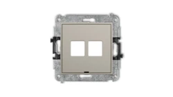 MINI Mechanizm gniazda multimedialnego podwójnego bez modułu, bez pola opisowego (standard Keystone) taupe 60MGMBO-2P