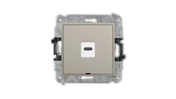 MINI Mechanizm gniazda pojedynczego 1xUSB C-C, bez pola opisowego taupe 60MGUSBBO-7