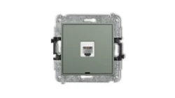 MINI Mechanizm gniazda telefonicznego pojedynczego 1xRJ11, 4-stykowy, beznarzędziowe, bez pola opisowego szałwiowy 61MGTBO-1