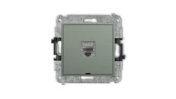 MINI Mechanizm gniazda komputerowego pojedynczego 1xRJ45, kat. 8, ekranowany, 8-stykowy, bez pola opisowego szałwiowy 61MGKBO-11