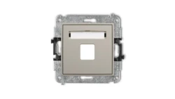 MINI Mechanizm gniazda multimedialnego pojednczego bez modułu (standard Keystone) taupe 60MGM-1P
