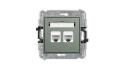 MINI Mechanizm gniazda komputerowego podwójnego 2xRJ45, kat. 6A, 8-stykowy szałwiowy 61MGK-8