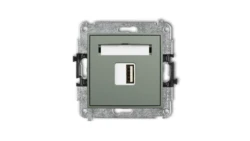 MINI Mechanizm ładowarki USB pojedynczej USB A, 10W max., 5V, 2A szałwiowy 61MCUSB-3