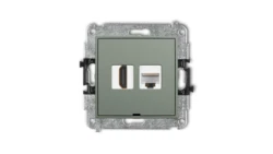 MINI Mechanizm gniazda pojedynczego HDMI 2.0, 4K + gniazda komp. poj. 1xRJ45, kat. 5e, 8-stykowy, bez opisu szałwiowy 61MGHKBO