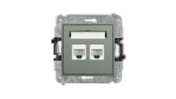 MINI Mechanizm gniazda komputerowego podwójnego 2xRJ45, kat. 6, 8-stykowy szałwiowy 61MGK-4