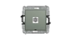 MINI Mechanizm gniazda antenowego pojedynczego typu F (SAT) niklowany, bez pola opisowego szałwiowy 61MGFBO-1