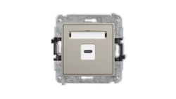 MINI Mechanizm gniazda pojedynczego 1xUSB C-C taupe 60MGUSB-7