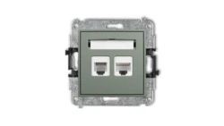 MINI Mechanizm gniazda telefonicznego 1xRJ11 + komputerowego poj. 1xRJ45, kat. 5e, 8-stykowy, beznarzędziowe szałwiowy 61MGTK