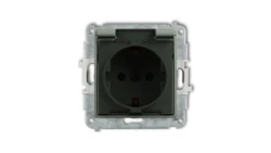 MINI Mechanizm gniazda bryzgoszczelnego z uziemieniem SCHUKO 2P+Z (klapka dymna przesłony torów prądowych) szałwiowy 61MGPB-1sdp