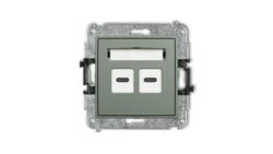 MINI Mechanizm gniazda podwójnego 2xUSB C-C szałwiowy 61MGUSB-8