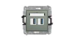 MINI Mechanizm gniazda podwójnego 2xUSB A-A 3.0 szałwiowy 61MGUSB-6