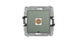 MINI Mechanizm gniazda antenowego pojedynczego typu F (SAT) pozłacany, bez pola opisowego szałwiowy 61MGFBO-1.1