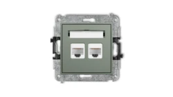 MINI Mechanizm gniazda komputerowego podwójnego 2xRJ45, kat. 5e, 8-stykowy szałwiowy 61MGK-2