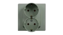 MINI Gniazdo podwójne z uziemieniem SCHUKO 2x(2P+Z) (bez przesłon torów prądowych) szałwiowy 61MGP-2s