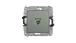 MINI Mechanizm gniazda komputerowego pojedynczego 1xRJ45, kat. 7, ekranowany, 8-stykowy, bez pola opisowego szałwiowy 61MGKBO-9