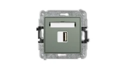 MINI Mechanizm ładowarki USB pojedynczej USB A, 5W max., 5V, 1A szałwiowy 61MCUSB-1