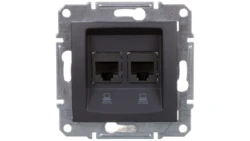 SEDNA Gniazdo komputerowe podwójne RJ45 kat.5e UTP grafitowe SDN4400170