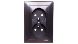 SEDNA Gniazdo podwójne z/u 16A 250V grafitowe SDN2800670