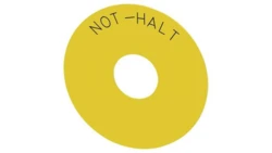 Etykieta żółta samoprzylepna 75mm do otworów 22mm inskrypcja /NOT-HALT/ SIRIUS ACT 3SU1900-0BC31-0AT0