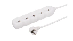 Przedłużacz 5-gniazdowy, 5m biały, 3x1,0mm OWY 34550