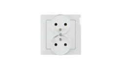 Gniazdo podtynkowe podwójne 2x2p+Z do ramki, Pola białe, 33028