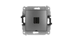 ICON Mechanizm gniazda pojedynczego HDMI 2.1, 8K, bez pola opisowego grafitowy 11IHDMIBO-5